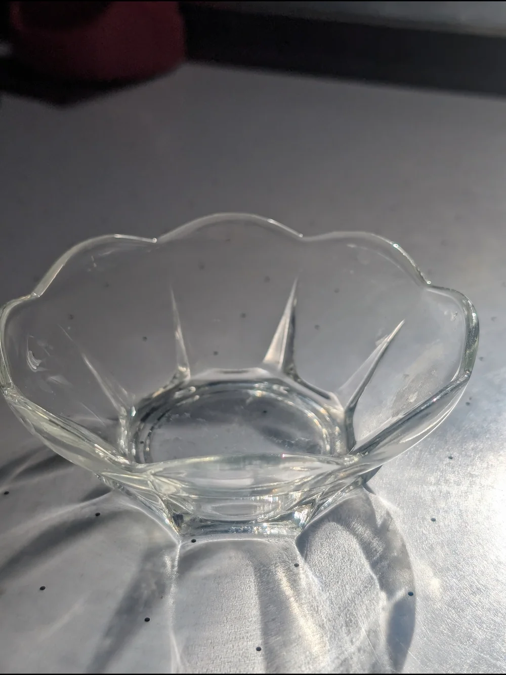 Swedish Modern Clear by Anchor Hocking Fruit Dessert Bowl Ray & Arch Design MCM